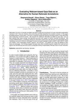Evaluating Webcam-based Gaze Data as an Alternative for Human Rationale
  Annotations