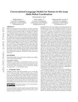 Conversational Language Models for Human-in-the-Loop Multi-Robot
  Coordination