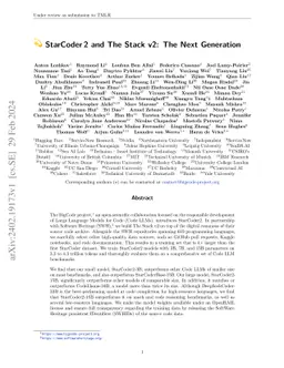 StarCoder 2 and The Stack v2: The Next Generation