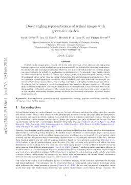 Disentangling representations of retinal images with generative models