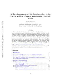 A Bayesian approach with Gaussian priors to the inverse problem of
  source identification in elliptic PDEs