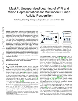 MaskFi: Unsupervised Learning of WiFi and Vision Representations for
  Multimodal Human Activity Recognition