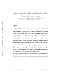 Feature boosting with efficient attention for scene parsing