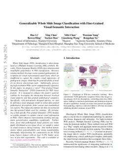 Generalizable Whole Slide Image Classification with Fine-Grained
  Visual-Semantic Interaction