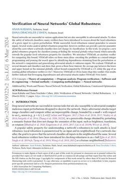 Verification of Neural Networks' Global Robustness