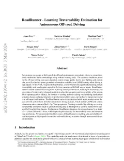 RoadRunner - Learning Traversability Estimation for Autonomous Off-road
  Driving