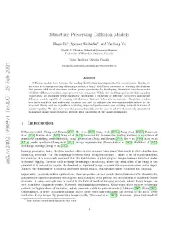 Structure Preserving Diffusion Models