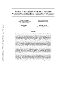 Wisdom of the Silicon Crowd: LLM Ensemble Prediction Capabilities Rival
  Human Crowd Accuracy