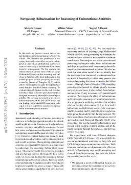 Navigating Hallucinations for Reasoning of Unintentional Activities