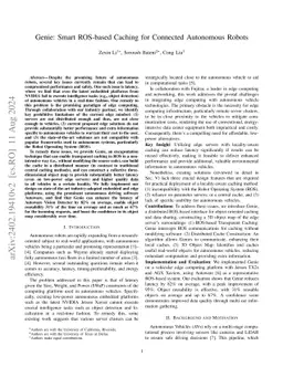 Genie: Smart ROS-based Caching for Connected Autonomous Robots