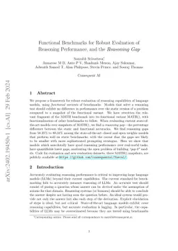 Functional Benchmarks for Robust Evaluation of Reasoning Performance,
  and the Reasoning Gap