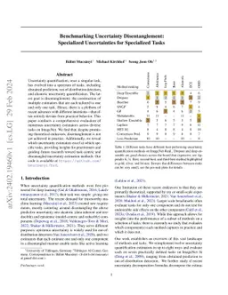 Benchmarking Uncertainty Disentanglement: Specialized Uncertainties for
  Specialized Tasks