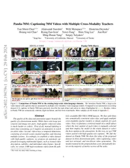 Panda-70M: Captioning 70M Videos with Multiple Cross-Modality Teachers