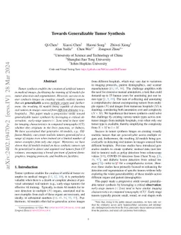 Towards Generalizable Tumor Synthesis