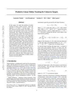 Predictive Linear Online Tracking for Unknown Targets