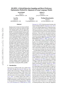 RS-DPO: A Hybrid Rejection Sampling and Direct Preference Optimization
  Method for Alignment of Large Language Models