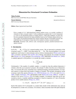 Dimension-free Structured Covariance Estimation