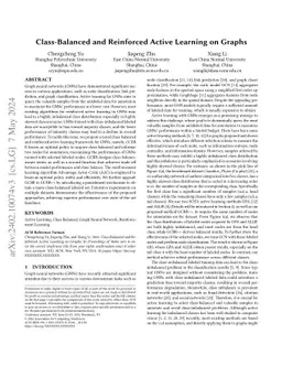 Class-Balanced and Reinforced Active Learning on Graphs
