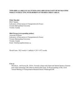 Towards a large-scale fused and labeled dataset of human pose while
  interacting with robots in shared urban areas