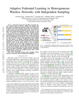 Adaptive Federated Learning in Heterogeneous Wireless Networks with
  Independent Sampling