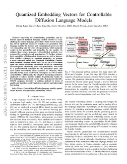 Quantized Embedding Vectors for Controllable Diffusion Language Models