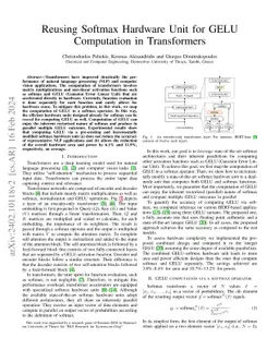 Reusing Softmax Hardware Unit for GELU Computation in Transformers
