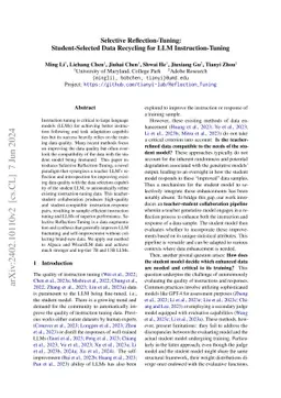 Selective Reflection-Tuning: Student-Selected Data Recycling for LLM
  Instruction-Tuning