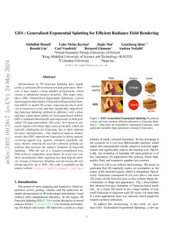 GES: Generalized Exponential Splatting for Efficient Radiance Field
  Rendering