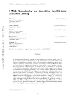 $f$-MICL: Understanding and Generalizing InfoNCE-based Contrastive
  Learning