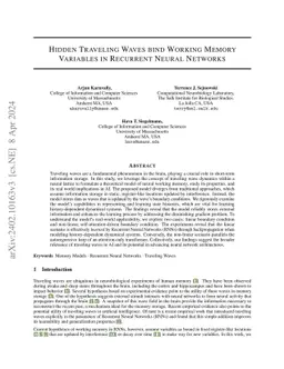 Hidden Traveling Waves bind Working Memory Variables in Recurrent Neural
  Networks