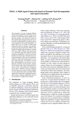 TDAG: A Multi-Agent Framework based on Dynamic Task Decomposition and Agent Generation