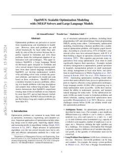 OptiMUS: Scalable Optimization Modeling with (MI)LP Solvers and Large
  Language Models