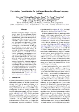 Uncertainty Quantification for In-Context Learning of Large Language
  Models