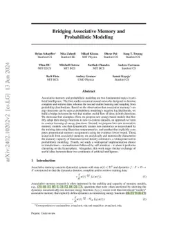Bridging Associative Memory and Probabilistic Modeling