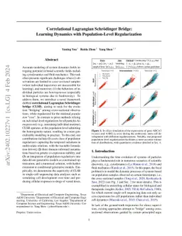 Correlational Lagrangian Schrödinger Bridge: Learning Dynamics with
  Population-Level Regularization