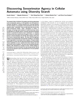 Discovering Sensorimotor Agency in Cellular Automata using Diversity
  Search