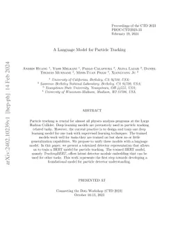 A Language Model for Particle Tracking