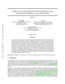 A Multi-faceted Semi-Synthetic Dataset for Automated Cyberbullying
  Detection
