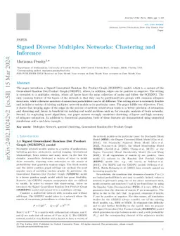 Signed Diverse Multiplex Networks: Clustering and Inference