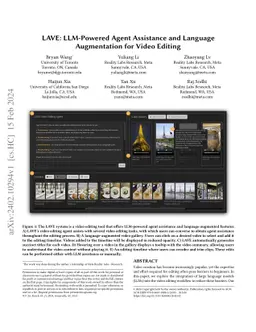 LAVE: LLM-Powered Agent Assistance and Language Augmentation for Video
  Editing