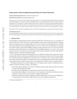 Experiments with Encoding Structured Data for Neural Networks