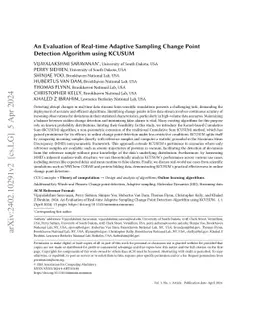 An Evaluation of Real-time Adaptive Sampling Change Point Detection
  Algorithm using KCUSUM
