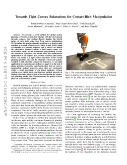Towards Tight Convex Relaxations for Contact-Rich Manipulation