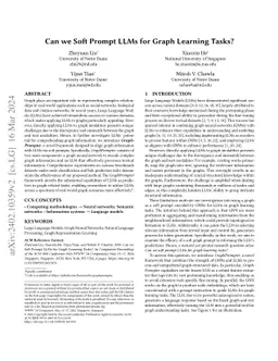 Can we Soft Prompt LLMs for Graph Learning Tasks?