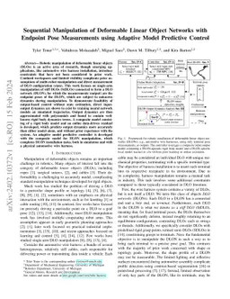 Sequential Manipulation of Deformable Linear Object Networks with
  Endpoint Pose Measurements using Adaptive Model Predictive Control