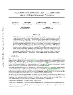 Measuring and Reducing LLM Hallucination without Gold-Standard Answers