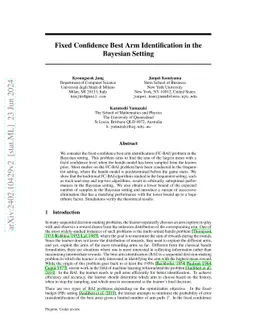 Fixed Confidence Best Arm Identification in the Bayesian Setting