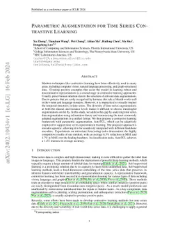 Parametric Augmentation for Time Series Contrastive Learning