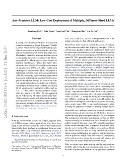 Any-Precision LLM: Low-Cost Deployment of Multiple, Different-Sized LLMs