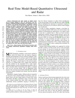 Real-Time Model-Based Quantitative Ultrasound and Radar